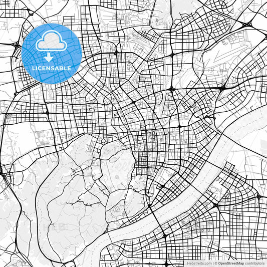 Vector PDF map of Hangzhou, China