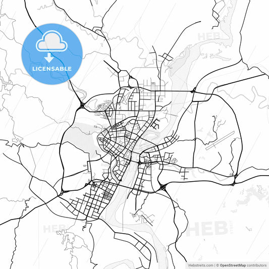 Vector PDF map of Nanchong, China
