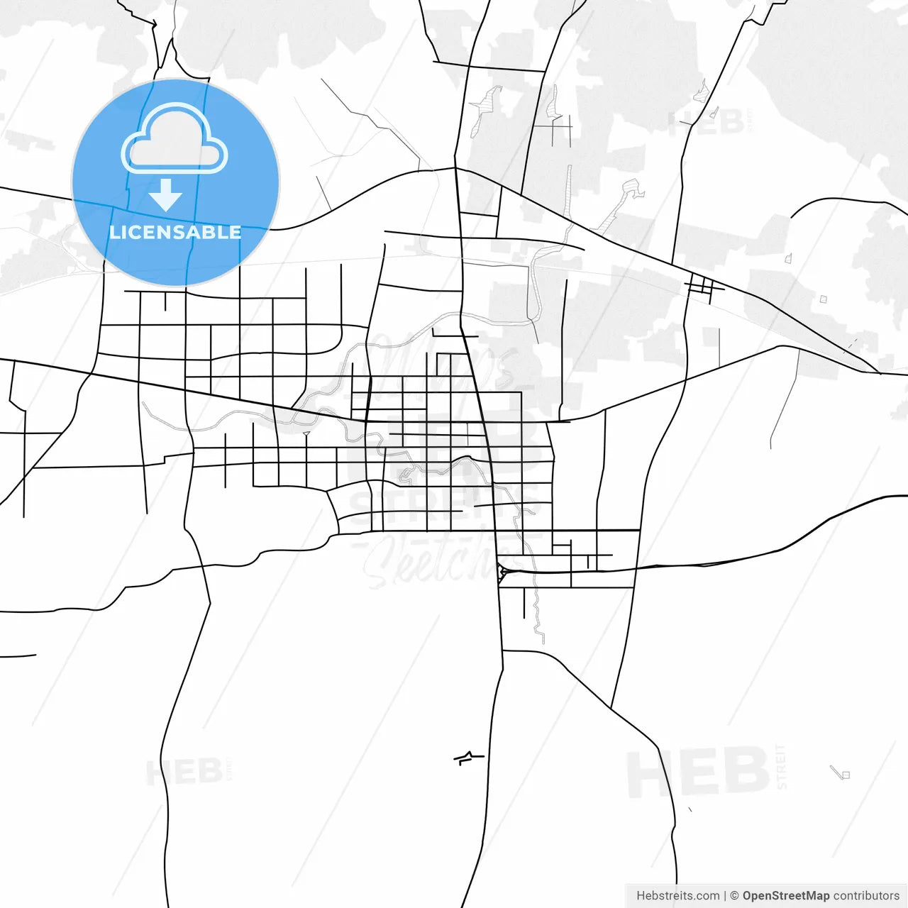 Vector PDF map of Feicheng, China
