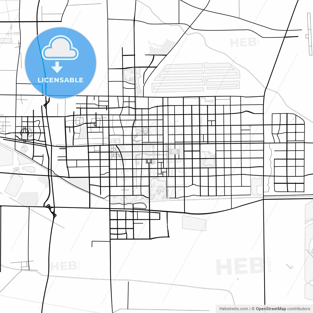 Vector PDF map of Dongying, China