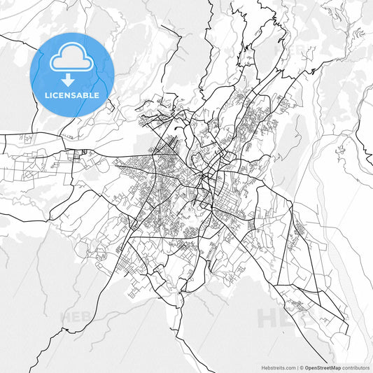 Vector PDF map of Dehradun, India