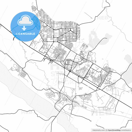 Vector PDF map of Durgapur, India