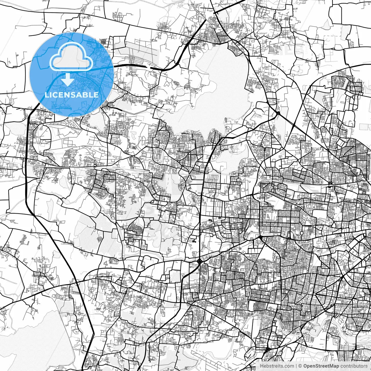 Vector PDF map of Ambattur, India