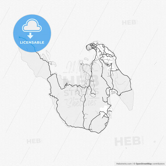 Vector PDF map of Sabang, Indonesia