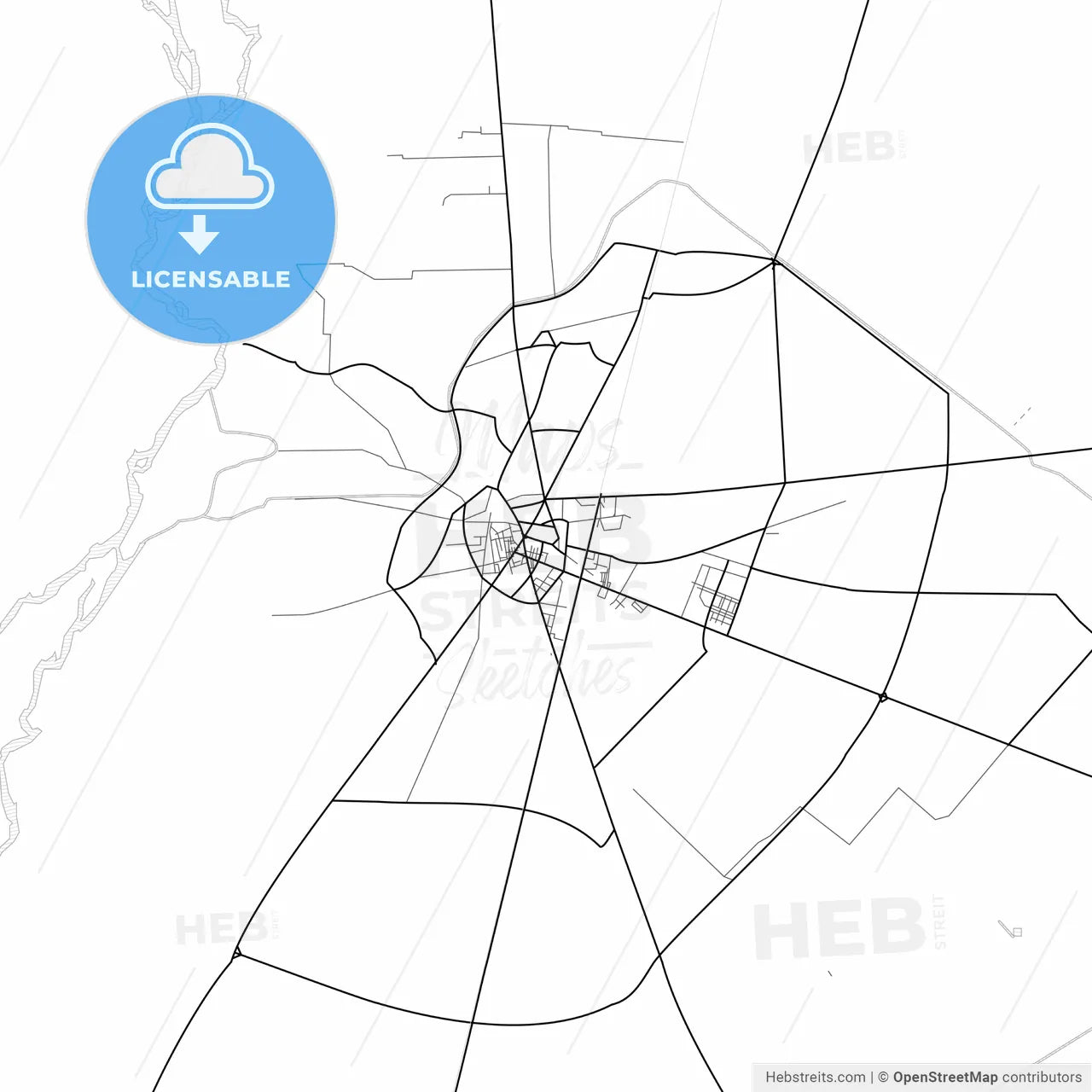 Vector PDF map of Jhang, Pakistan