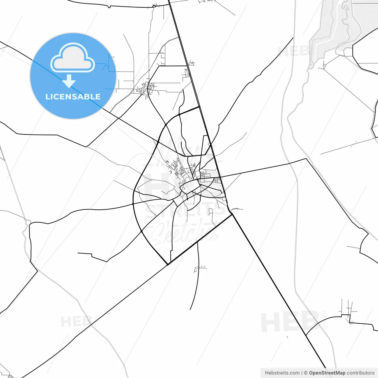 Vector PDF map of Kasur, Pakistan