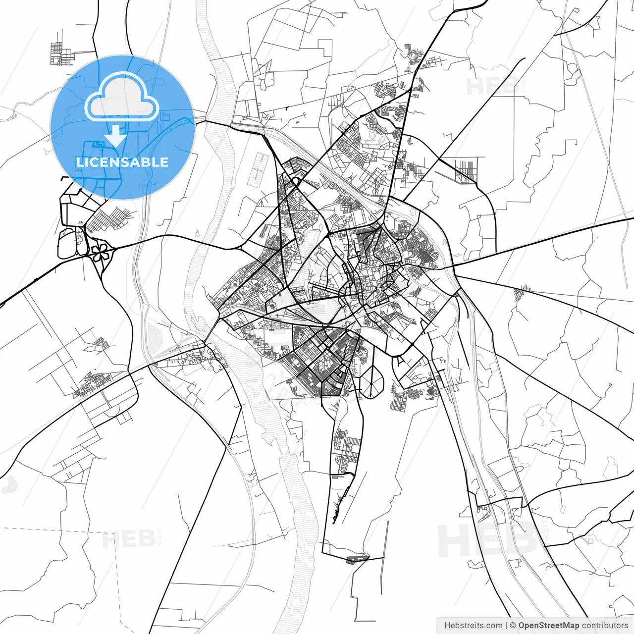 Vector PDF map of Kotri, Pakistan