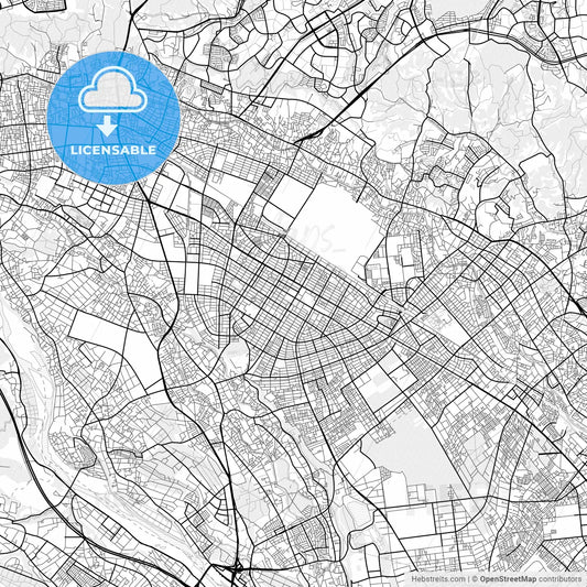 Vector PDF map of Sagamihara, Japan