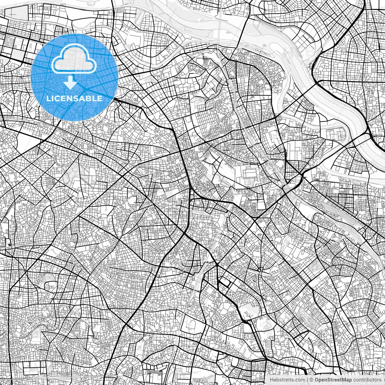 Vector PDF map of Itabashi, Japan