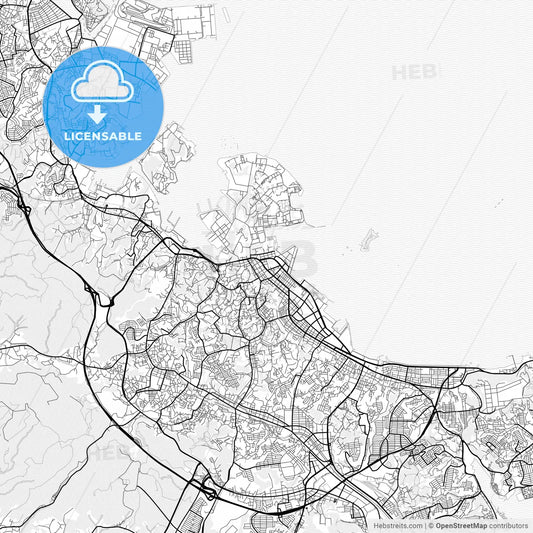 Vector PDF map of Yokosuka, Japan