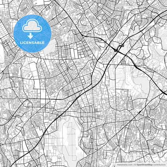 Vector PDF map of Yamato, Japan