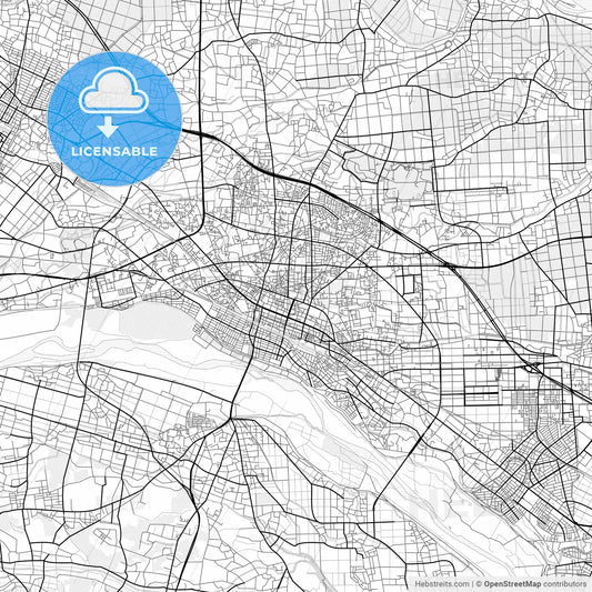 Vector PDF map of Kumagaya, Japan