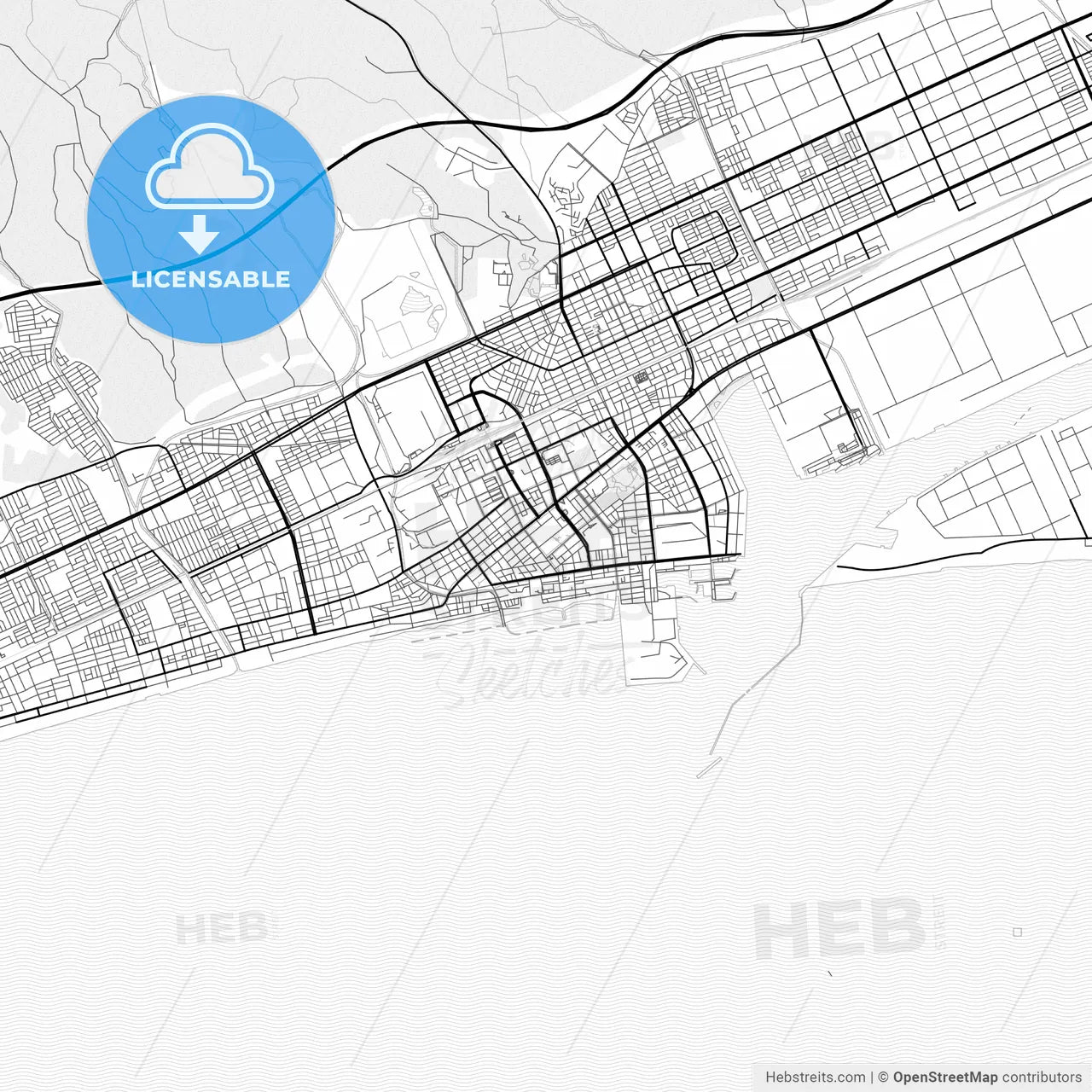 Vector PDF map of Tomakomai, Japan