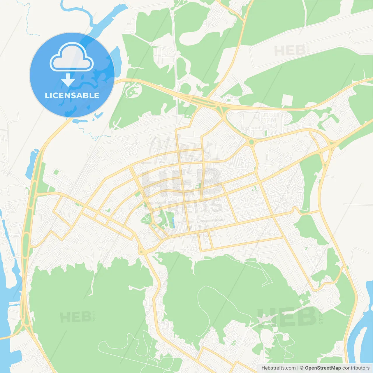 Khanty-Mansiysk, Russia Vector Map - Classic Colors