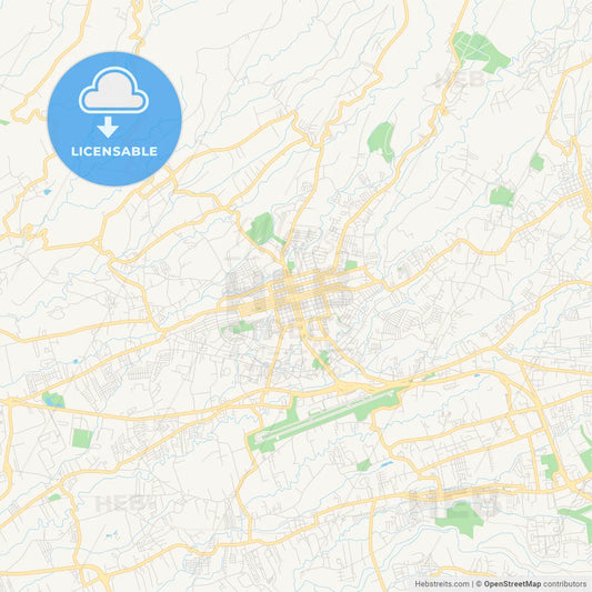 Empty vector map of Alajuela, Alajuela, Costa Rica