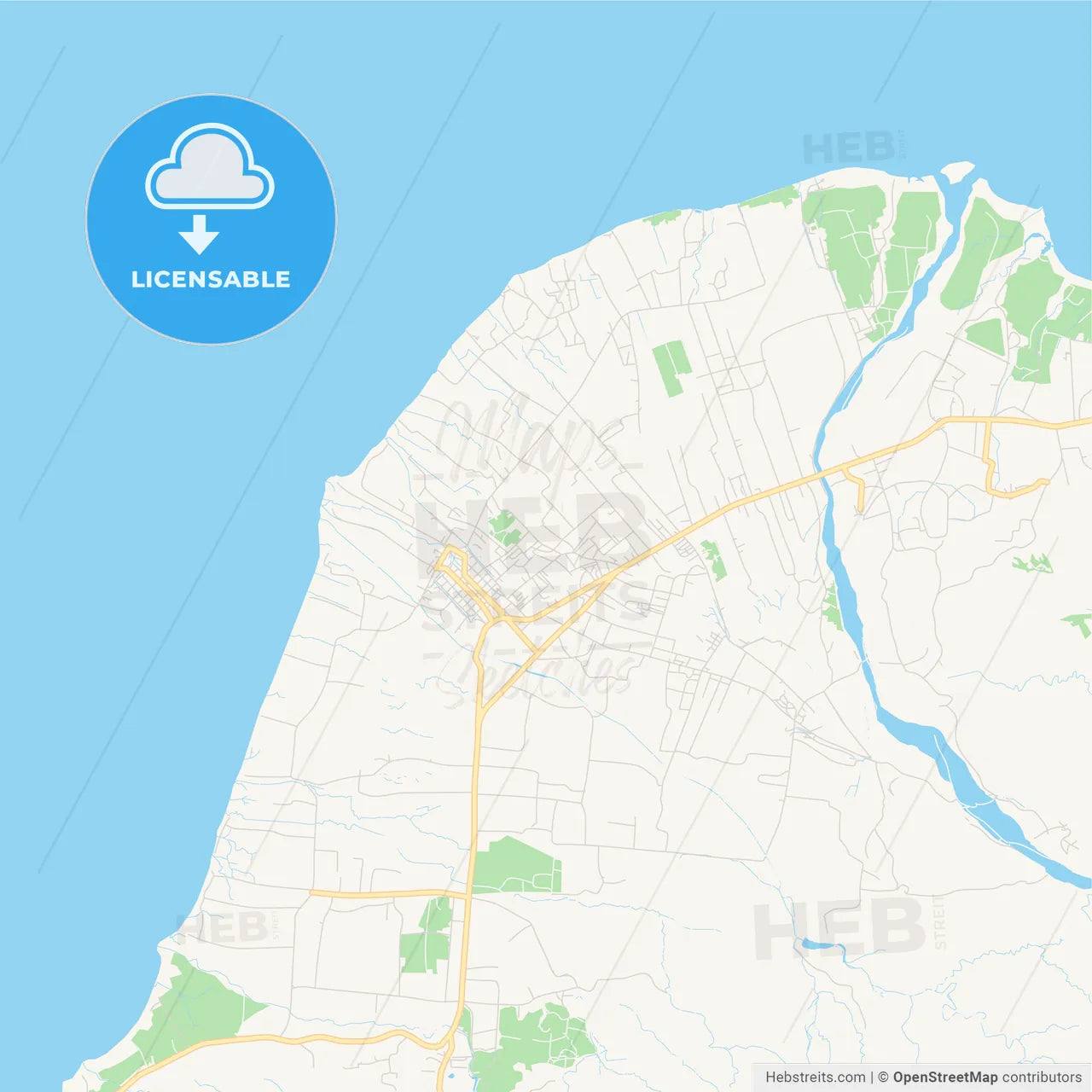 Empty vector map of Léogâne, Ouest, Haiti