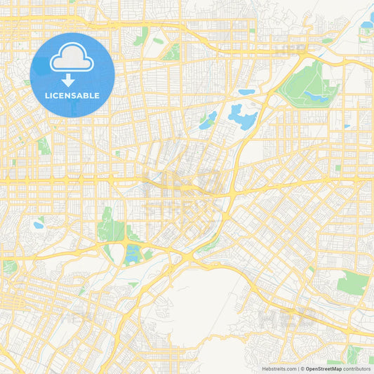 Empty vector map of El Monte, California, USA