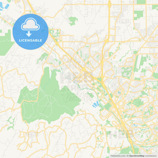Empty vector map of Murrieta, California, USA