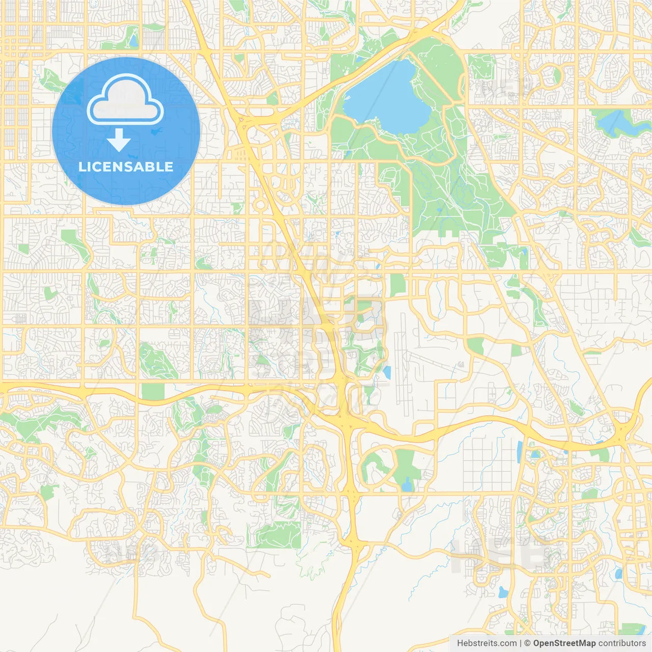 Empty vector map of Centennial, Colorado, USA