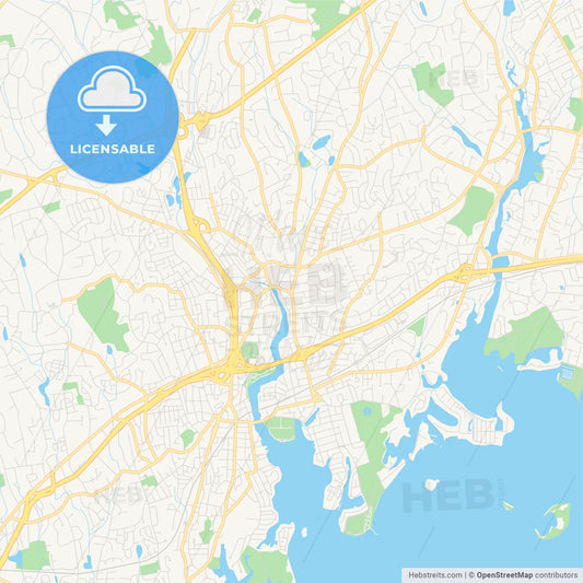 Empty vector map of Norwalk, Connecticut, USA