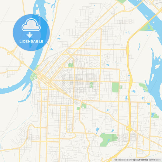 Empty vector map of Fort Smith, Arkansas, USA