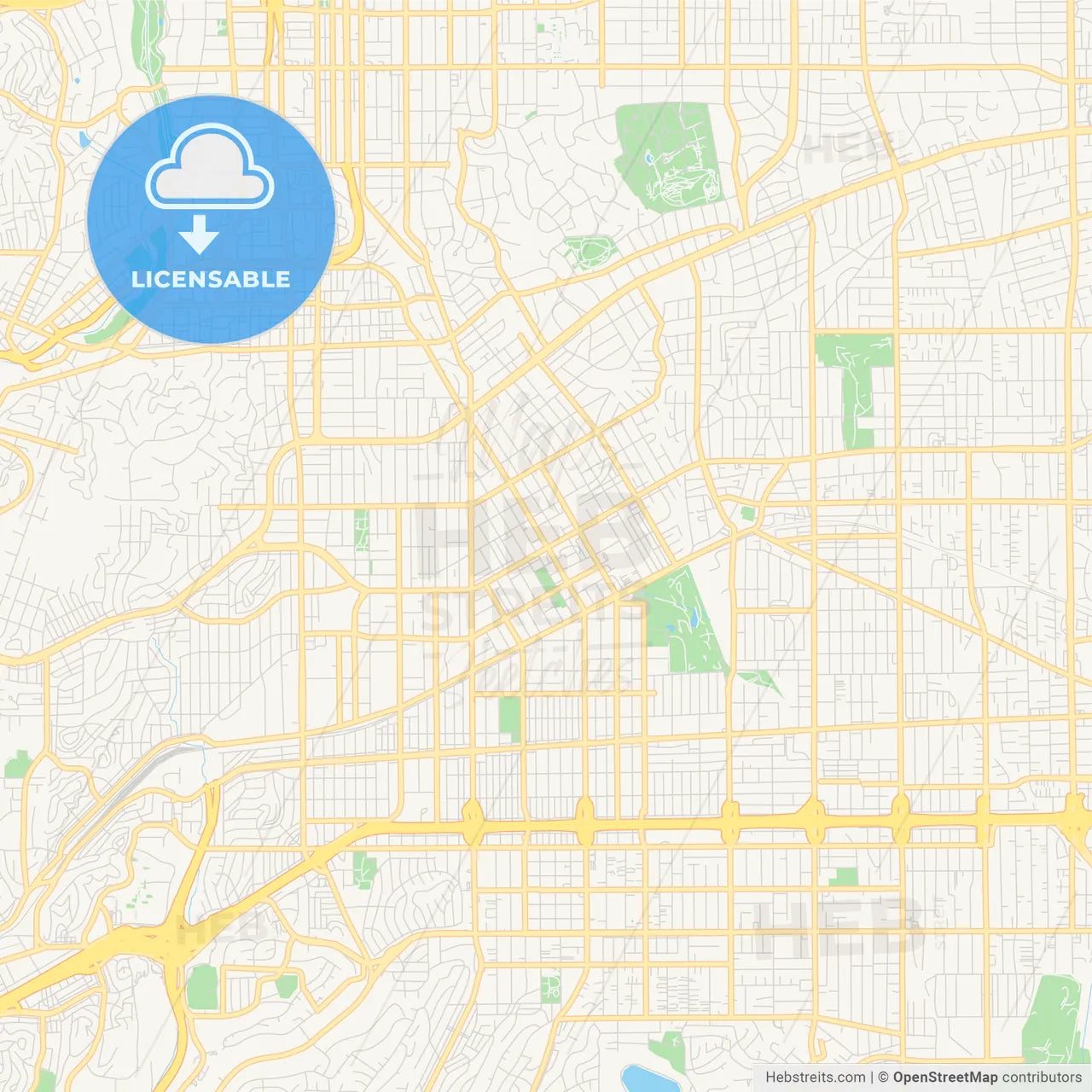 Empty vector map of Alhambra, California, USA