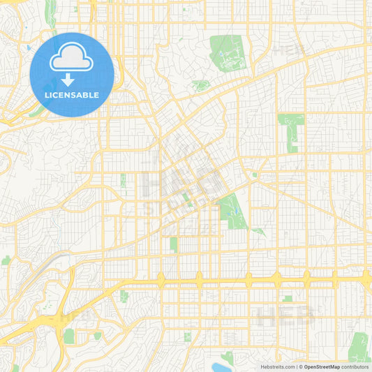 Empty vector map of Alhambra, California, USA