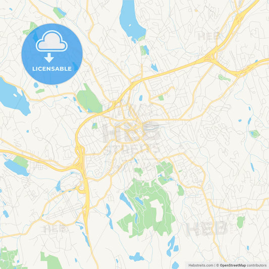 Empty vector map of Danbury, Connecticut, USA