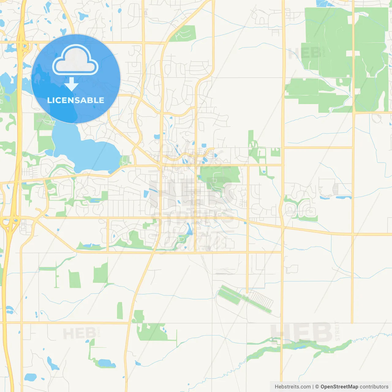 Empty vector map of Lakeville, Minnesota, USA