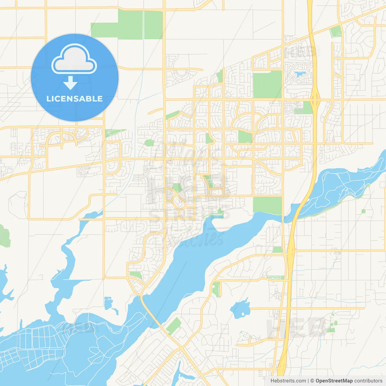Empty vector map of Eastvale, California, USA