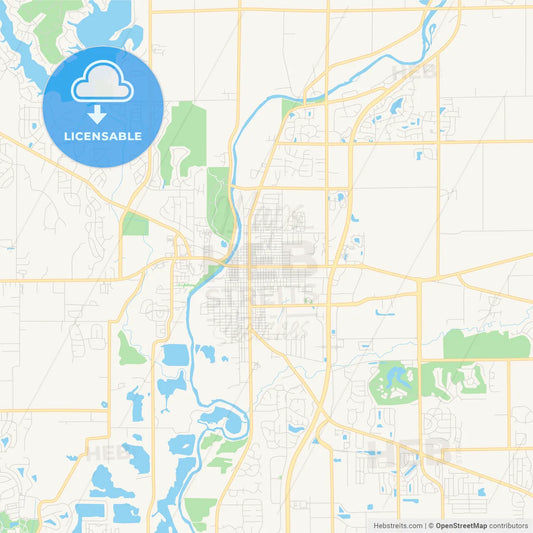 Empty vector map of Noblesville, Indiana, USA