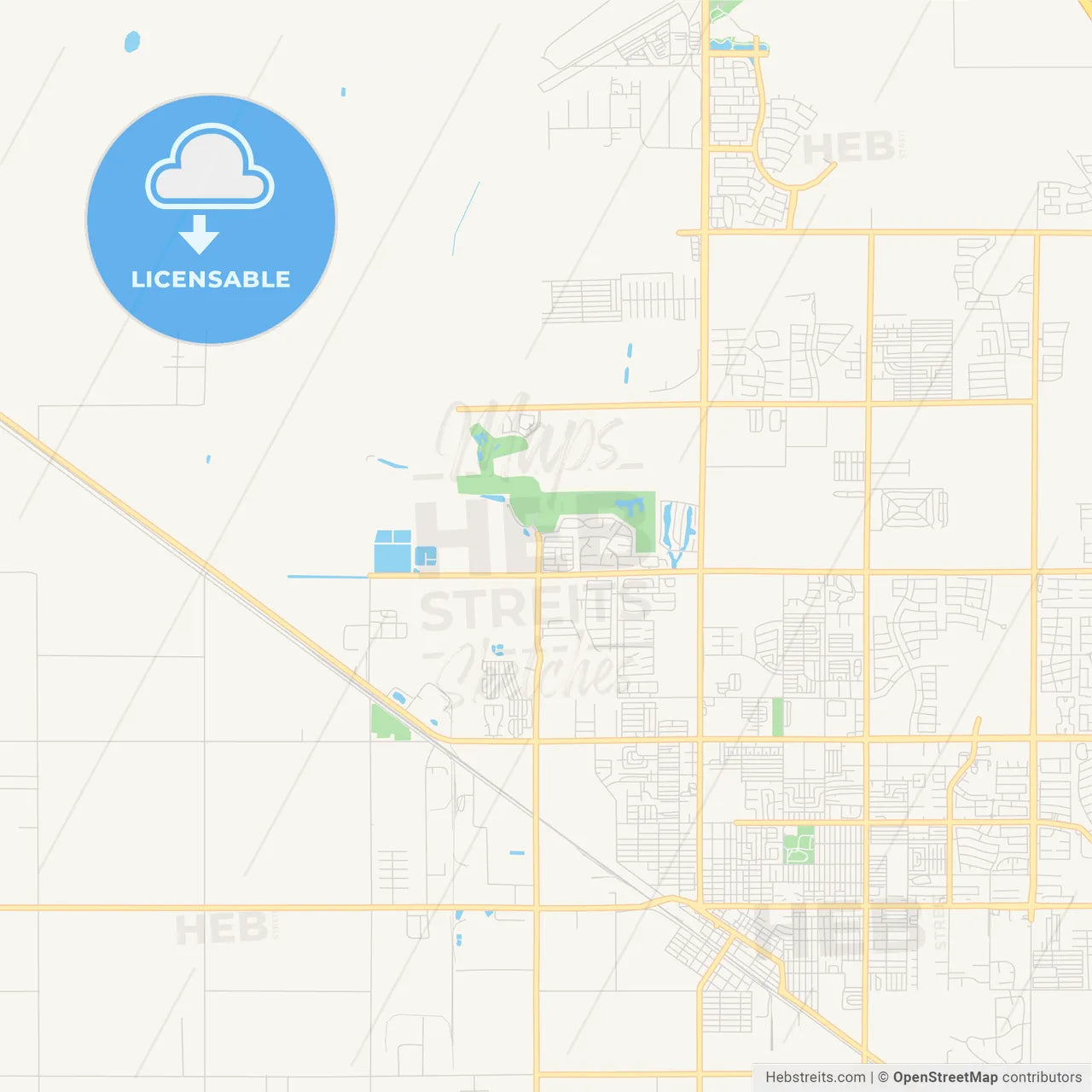 Empty vector map of Casa Grande, Arizona, USA