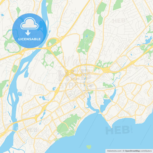 Empty vector map of Milford, Connecticut, United States of America