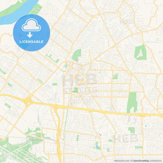 Empty vector map of Florissant, Missouri, United States of America