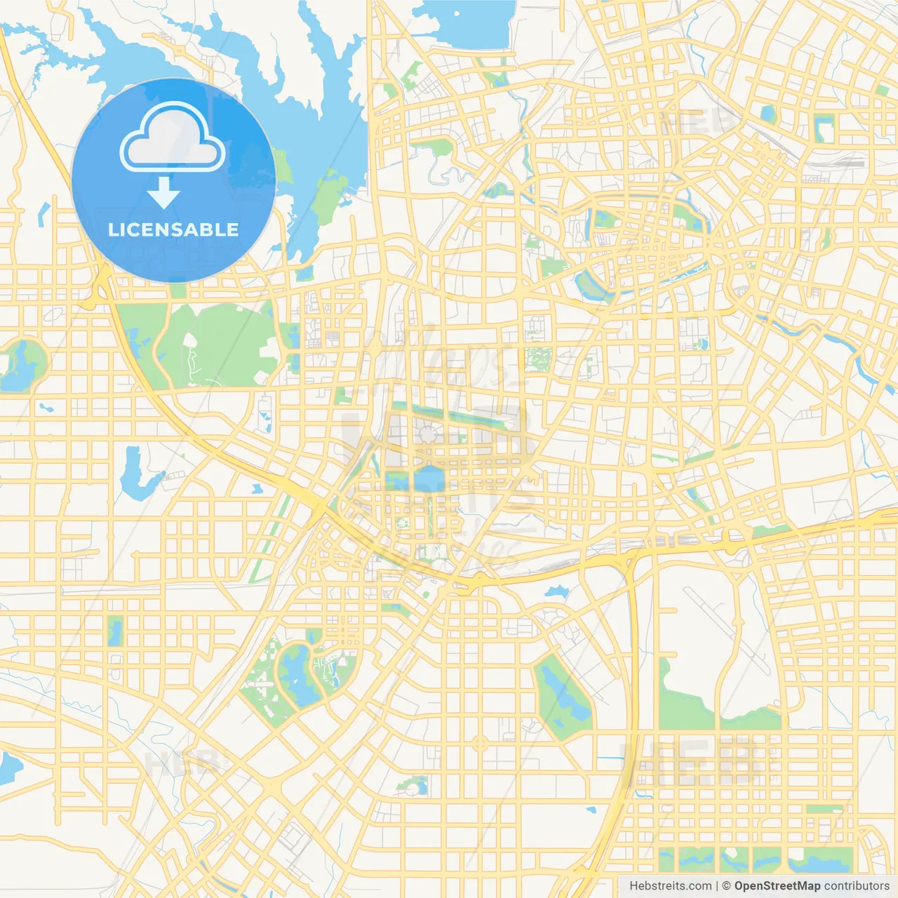 Printable street map of Hefei, China