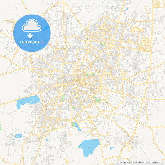 Printable street map of Indore, India