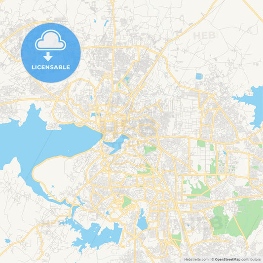 Printable street map of Bhopal, India