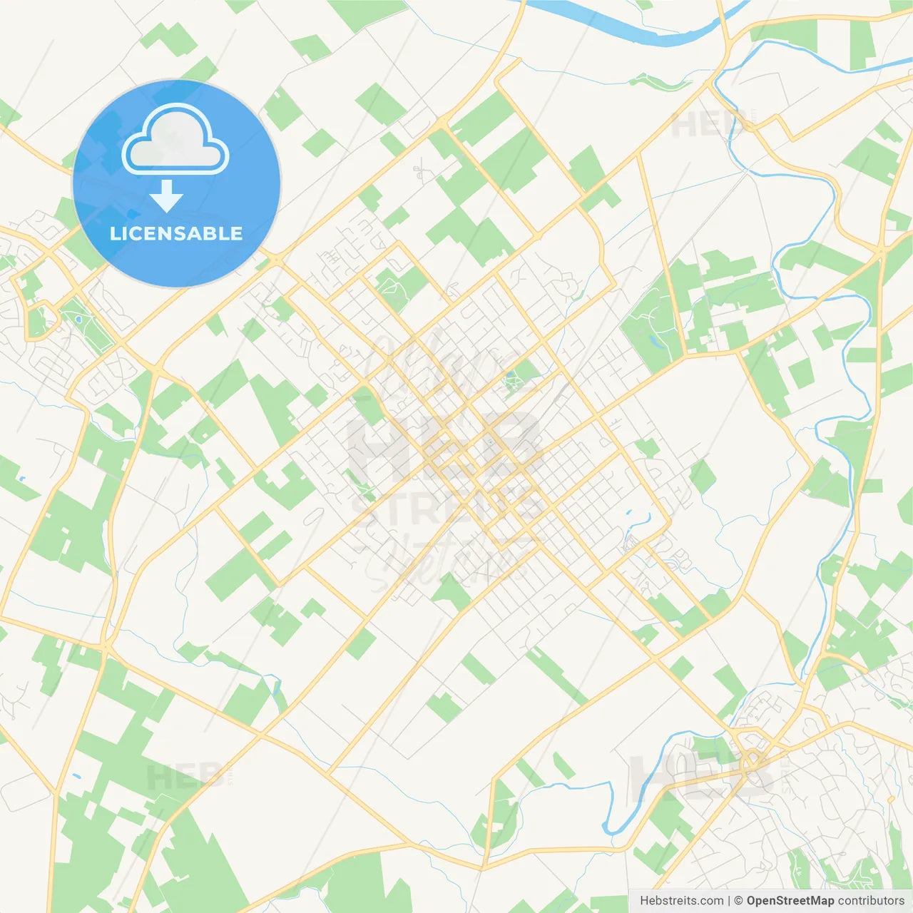 Printable street map of Napier-Hastings, New Zealand