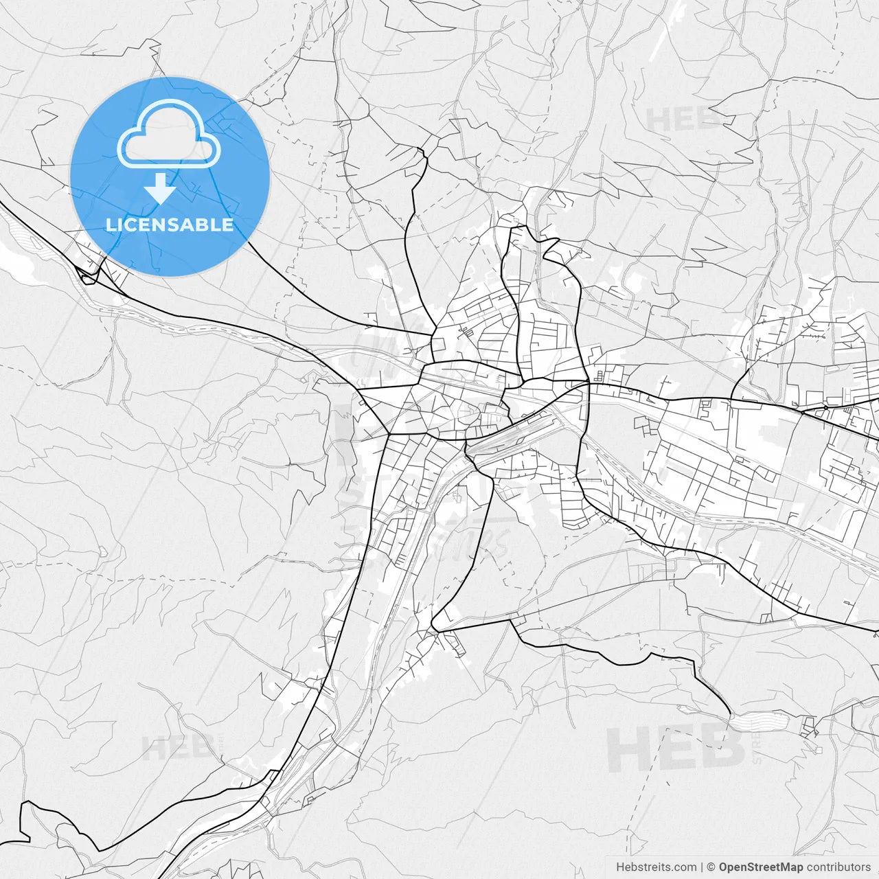 Vector PDF map of Lienz, Austria