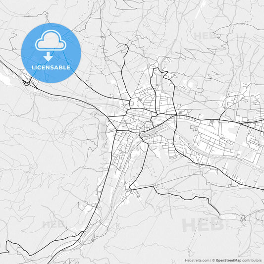Vector PDF map of Lienz, Austria