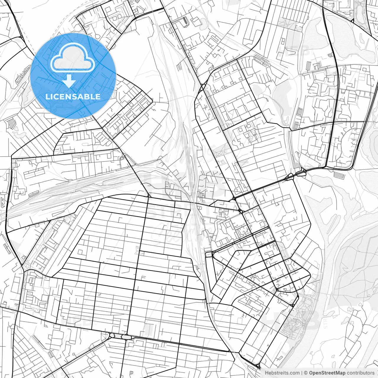 Vector PDF map of Gomel, Belarus