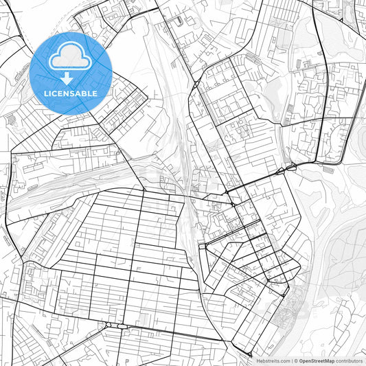 Vector PDF map of Gomel, Belarus