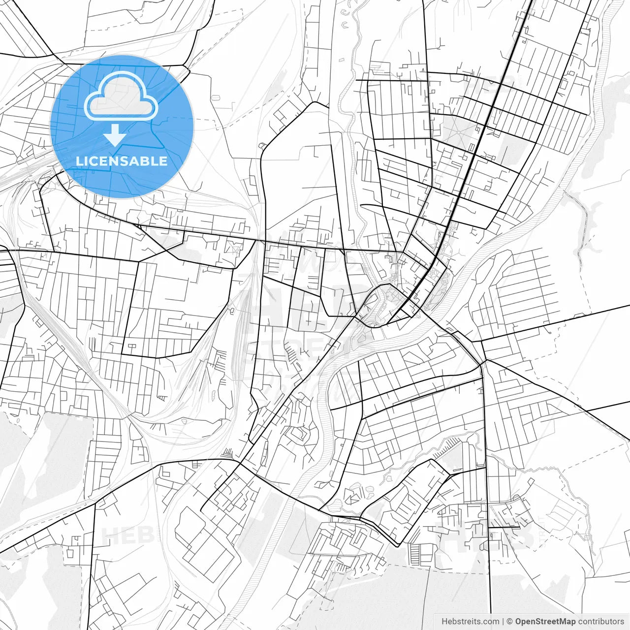 Vector PDF map of Orsha, Belarus