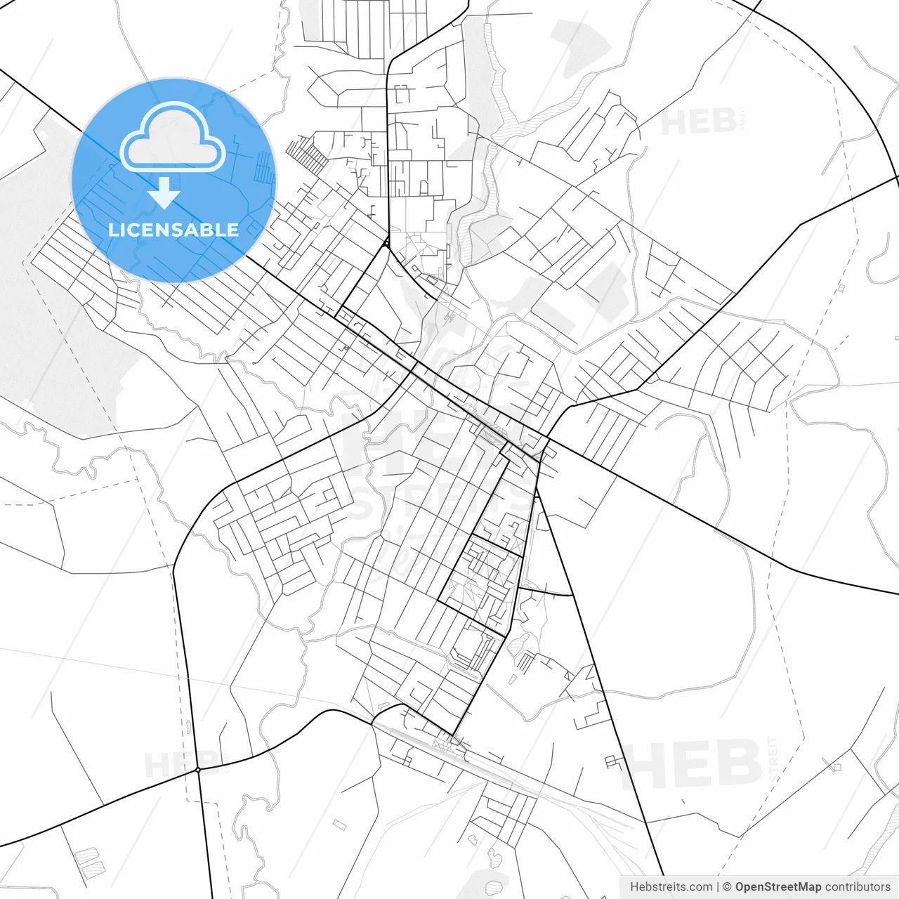 Vector PDF map of Horki, Belarus