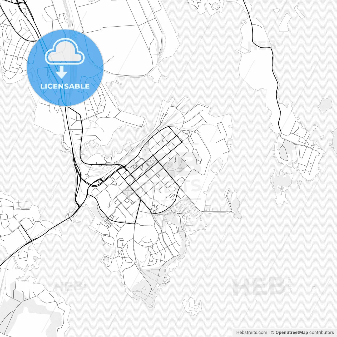 Vector PDF map of Kotka, Finland