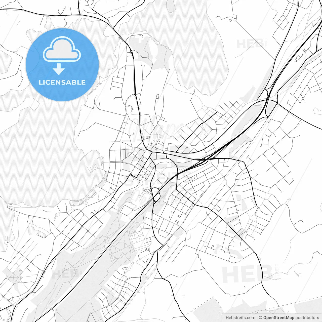 Vector PDF map of Lohja, Finland