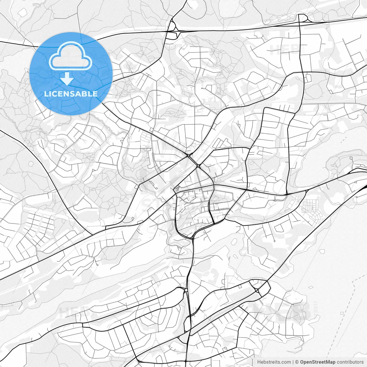 Vector PDF map of Nokia, Finland