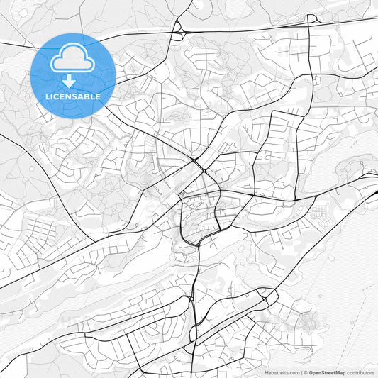 Vector PDF map of Nokia, Finland