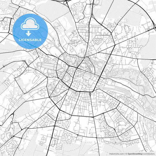 Vector PDF map of Amiens, France