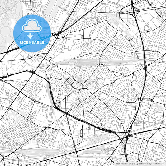 Vector PDF map of Drancy, France